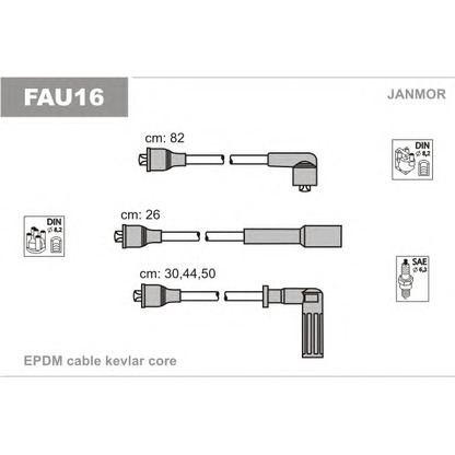 Zdjęcie Zestaw przewodów zapłonowych JANMOR FAU16