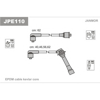 Фото Комплект проводов зажигания JANMOR JPE110