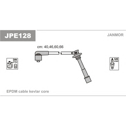 Фото Комплект проводов зажигания JANMOR JPE128