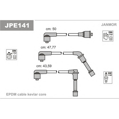 Фото Комплект проводов зажигания JANMOR JPE141