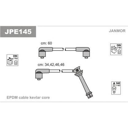 Фото Комплект проводов зажигания JANMOR JPE145