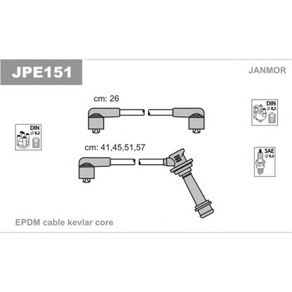 Фото Комплект проводов зажигания JANMOR JPE151