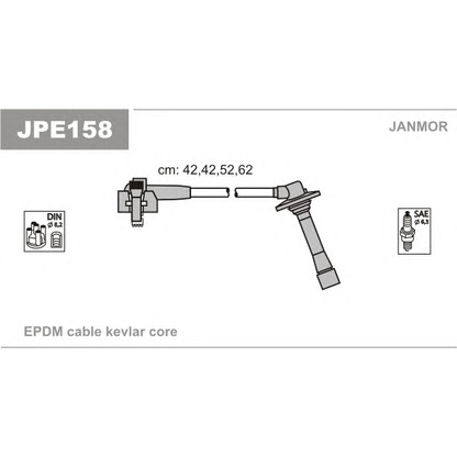 Фото Комплект проводов зажигания JANMOR JPE158