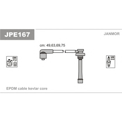 Фото Комплект проводов зажигания JANMOR JPE167