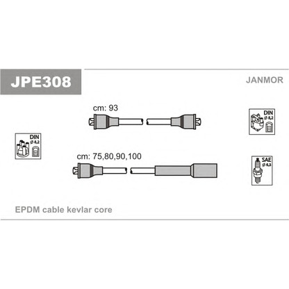 Photo Kit de câbles d'allumage JANMOR JPE308