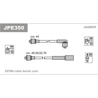 Фото Комплект проводов зажигания JANMOR JPE350