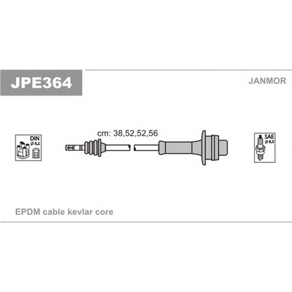 Фото Комплект проводов зажигания JANMOR JPE364