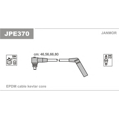 Фото Комплект проводов зажигания JANMOR JPE370