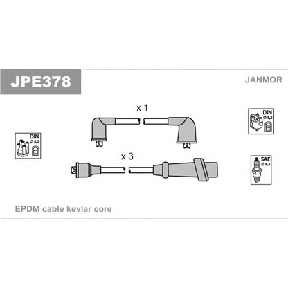 Photo Kit de câbles d'allumage JANMOR JPE378