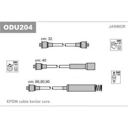 Photo Kit de câbles d'allumage JANMOR ODU204