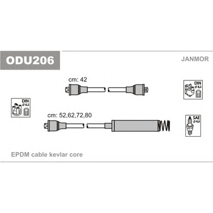 Photo Kit de câbles d'allumage JANMOR ODU206