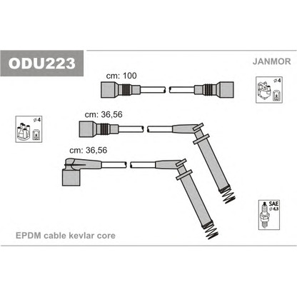 Photo Kit de câbles d'allumage JANMOR ODU223