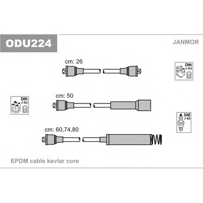 Photo Kit de câbles d'allumage JANMOR ODU224