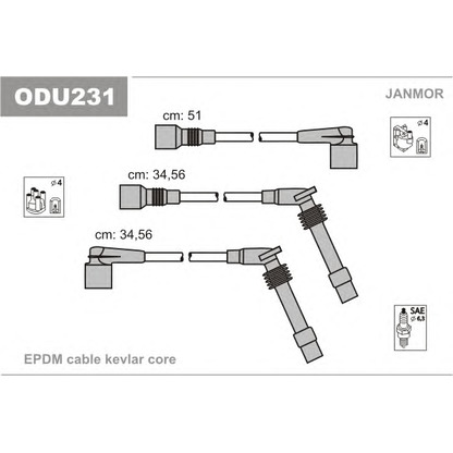 Foto Kit cavi accensione JANMOR ODU231