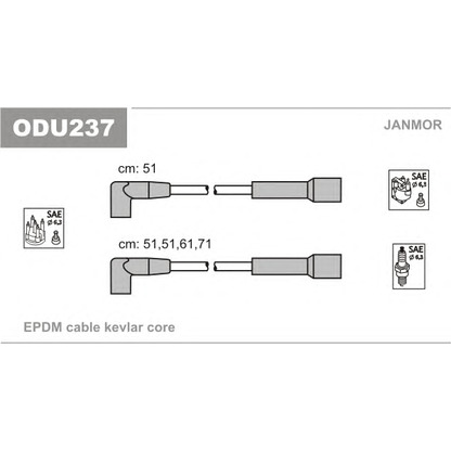 Photo Kit de câbles d'allumage JANMOR ODU237