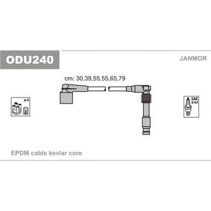 Photo Kit de câbles d'allumage JANMOR ODU240