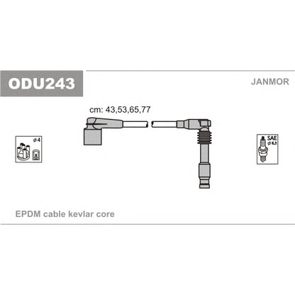Photo Kit de câbles d'allumage JANMOR ODU243