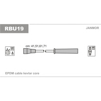 Zdjęcie Zestaw przewodów zapłonowych JANMOR RBU19