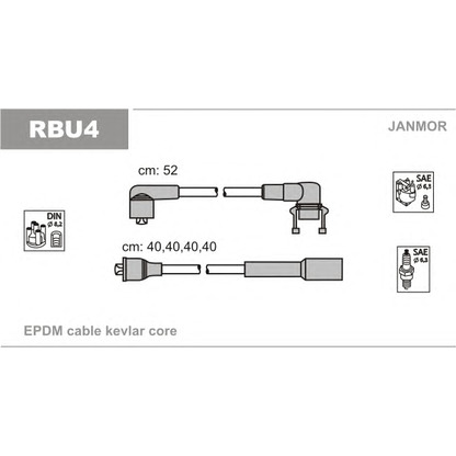 Foto Kit cavi accensione JANMOR RBU4