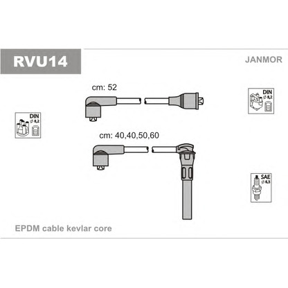 Фото Комплект проводов зажигания JANMOR RVU14