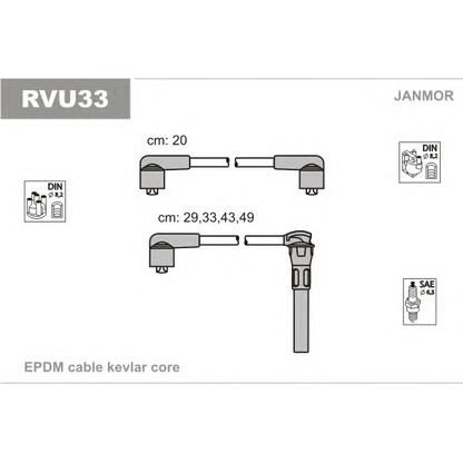 Photo Kit de câbles d'allumage JANMOR RVU33