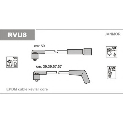 Foto Juego de cables de encendido JANMOR RVU8