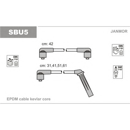 Photo Kit de câbles d'allumage JANMOR SBU5