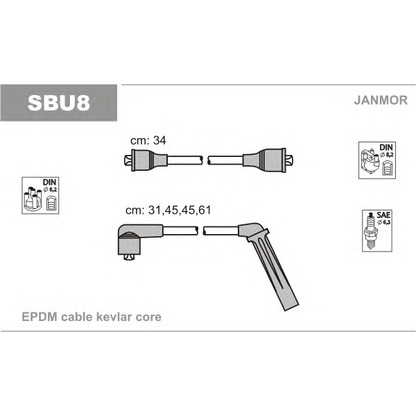 Photo Kit de câbles d'allumage JANMOR SBU8