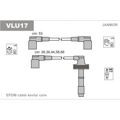 Фото Комплект проводов зажигания JANMOR VLU17