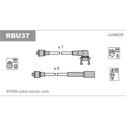 Фото Комплект проводов зажигания JANMOR RBU37