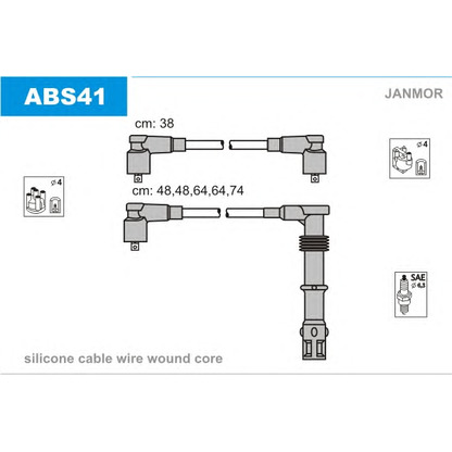 Photo Kit de câbles d'allumage JANMOR ABS41
