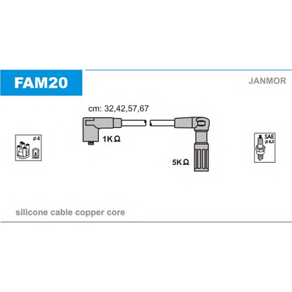Photo Kit de câbles d'allumage JANMOR FAM20