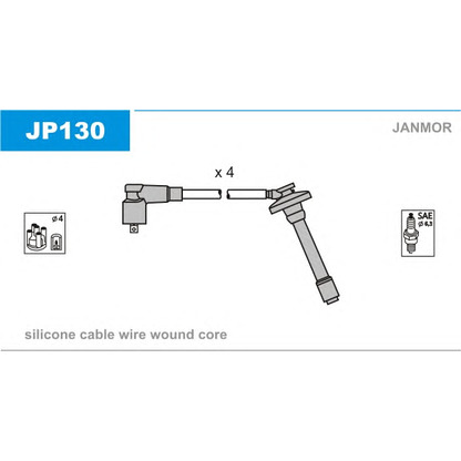 Фото Комплект проводов зажигания JANMOR JP130