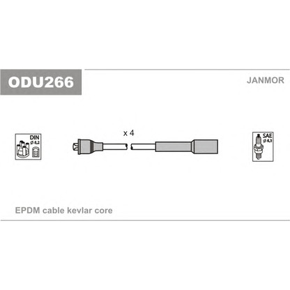 Zdjęcie Zestaw przewodów zapłonowych JANMOR ODU266