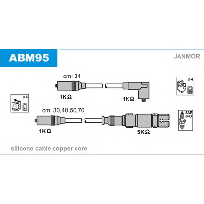 Photo Kit de câbles d'allumage JANMOR ABM95
