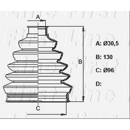 Photo Bellow, driveshaft FIRST LINE FCB6332