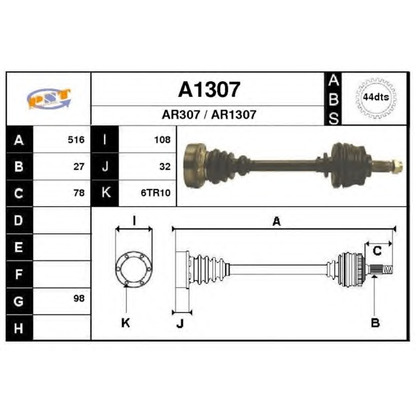 Photo Arbre de transmission SNRA A1307