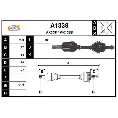 Foto Albero motore/Semiasse SNRA A1338