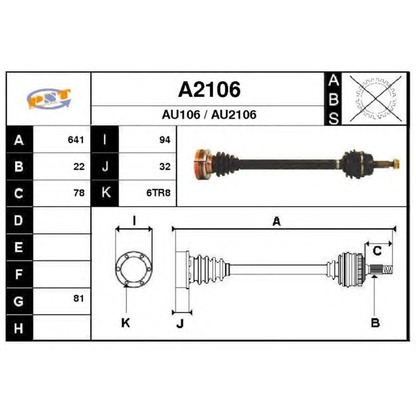 Photo Drive Shaft SNRA A2106