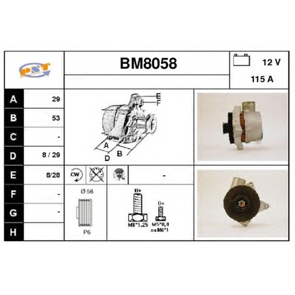 Foto Alternador SNRA BM8058