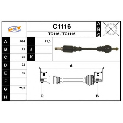 Photo Drive Shaft SNRA C1116