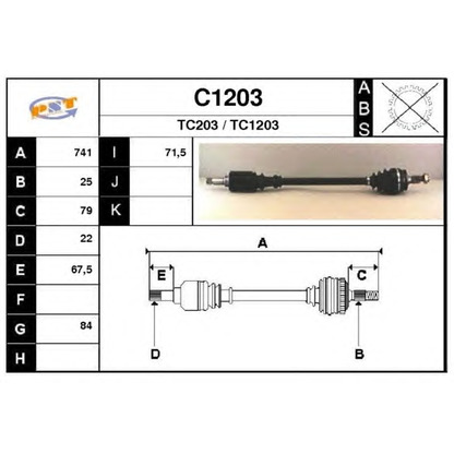 Photo Drive Shaft SNRA C1203