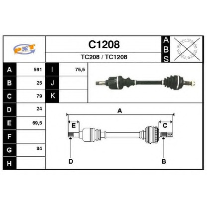 Photo Drive Shaft SNRA C1208