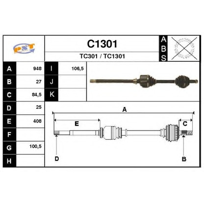 Photo Arbre de transmission SNRA C1301