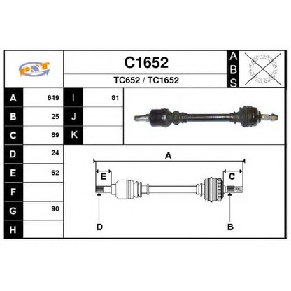 Photo Drive Shaft SNRA C1652