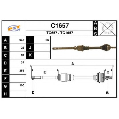 Photo Arbre de transmission SNRA C1657