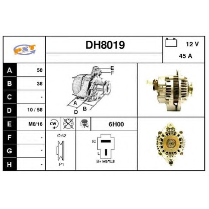 Foto Alternador SNRA DH8019