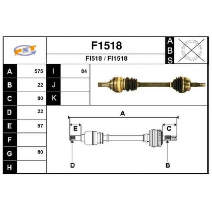 Фото Приводной вал SNRA F1518