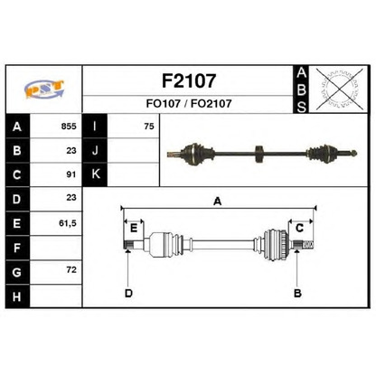 Photo Arbre de transmission SNRA F2107