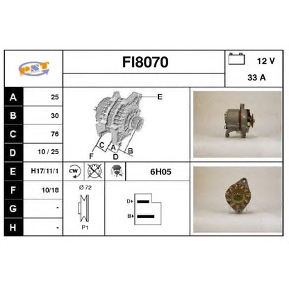 Foto Alternador SNRA FI8070